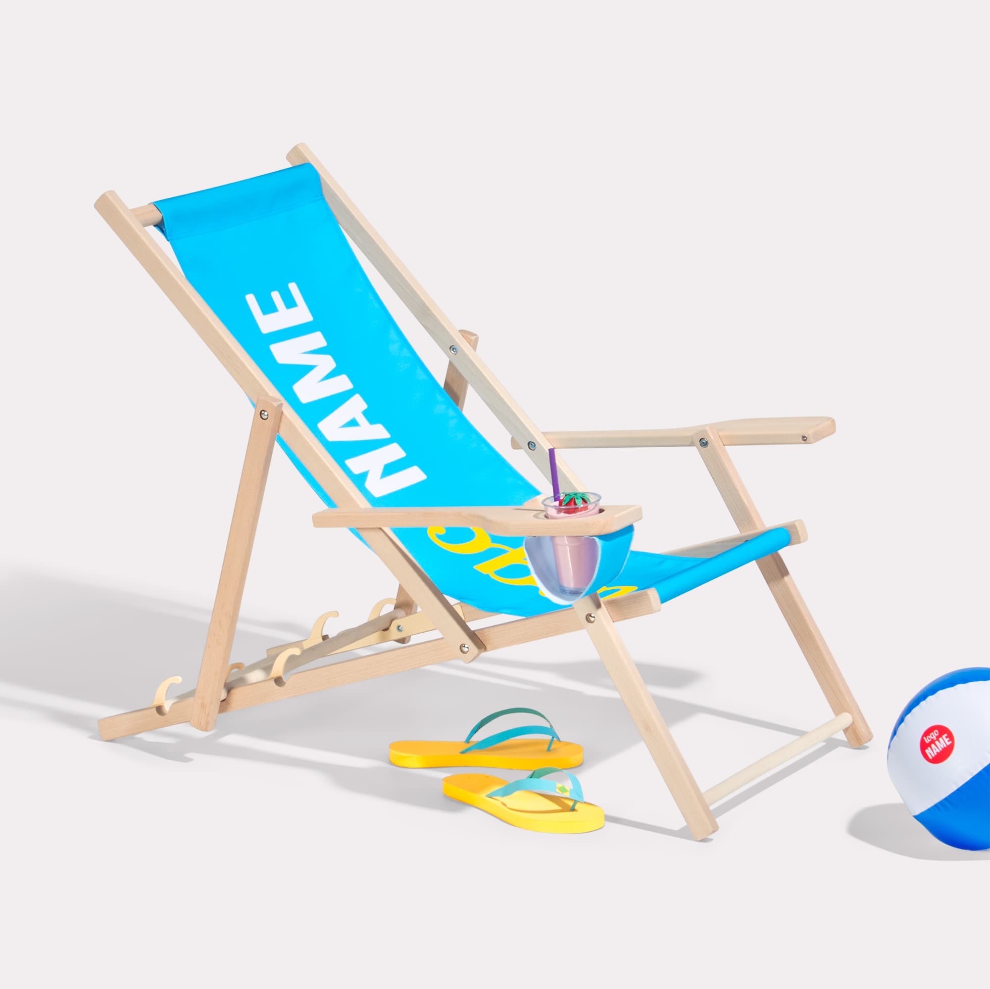 Chaises de plage avec porte-gobelet