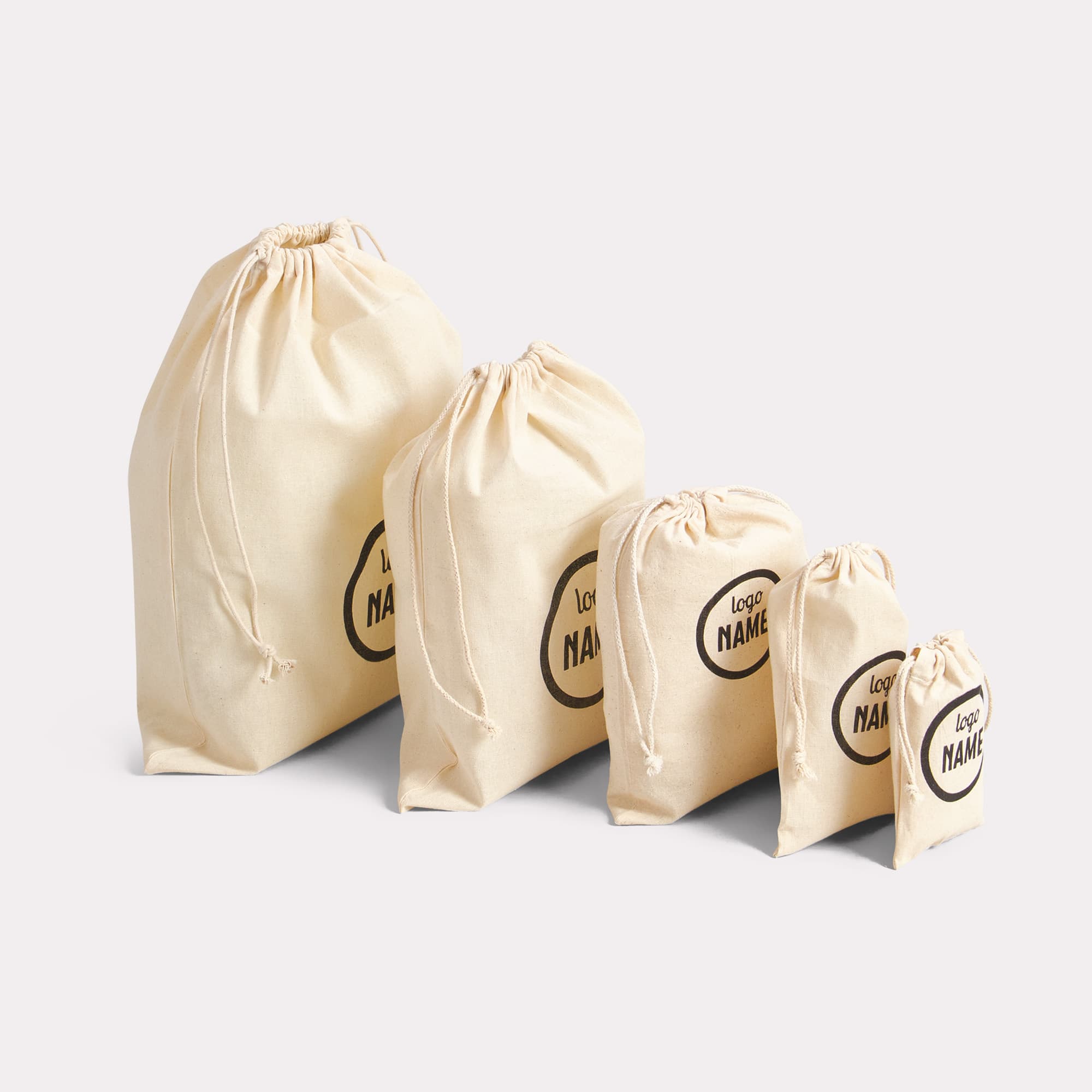 Pochettes en coton avec cordons de serrage