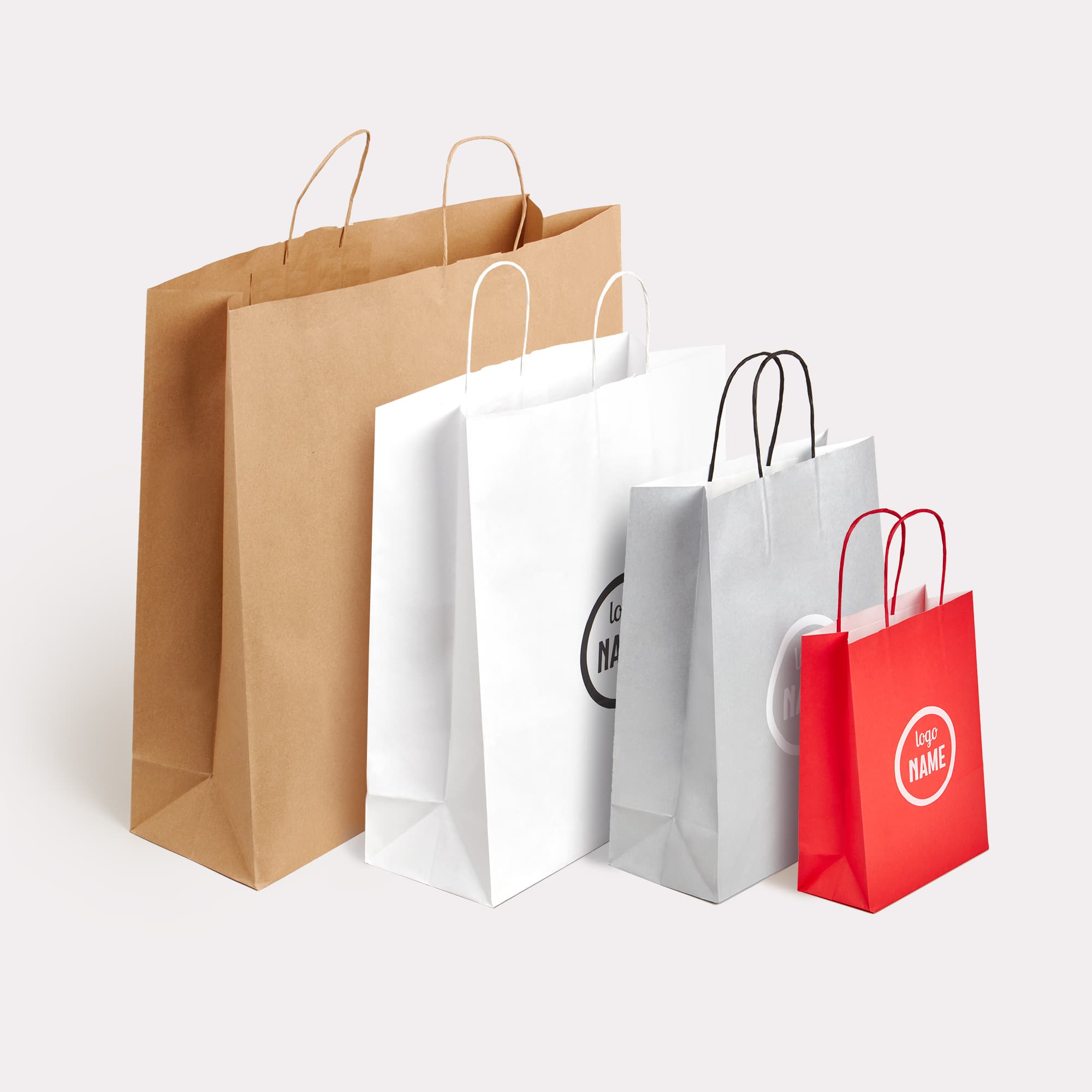Sacs en papier avec anses torsadées - sérigraphie