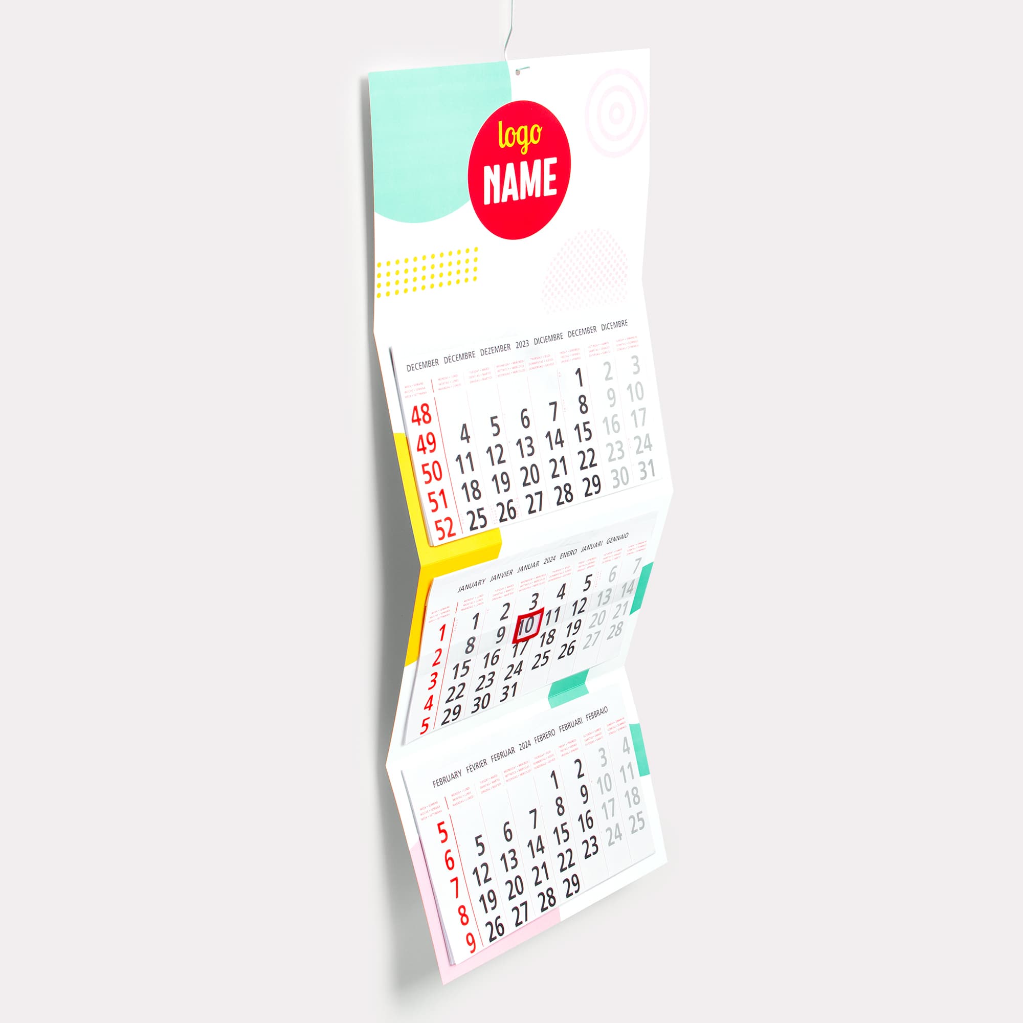 Calendriers sur 3 ou 4 mois 2025