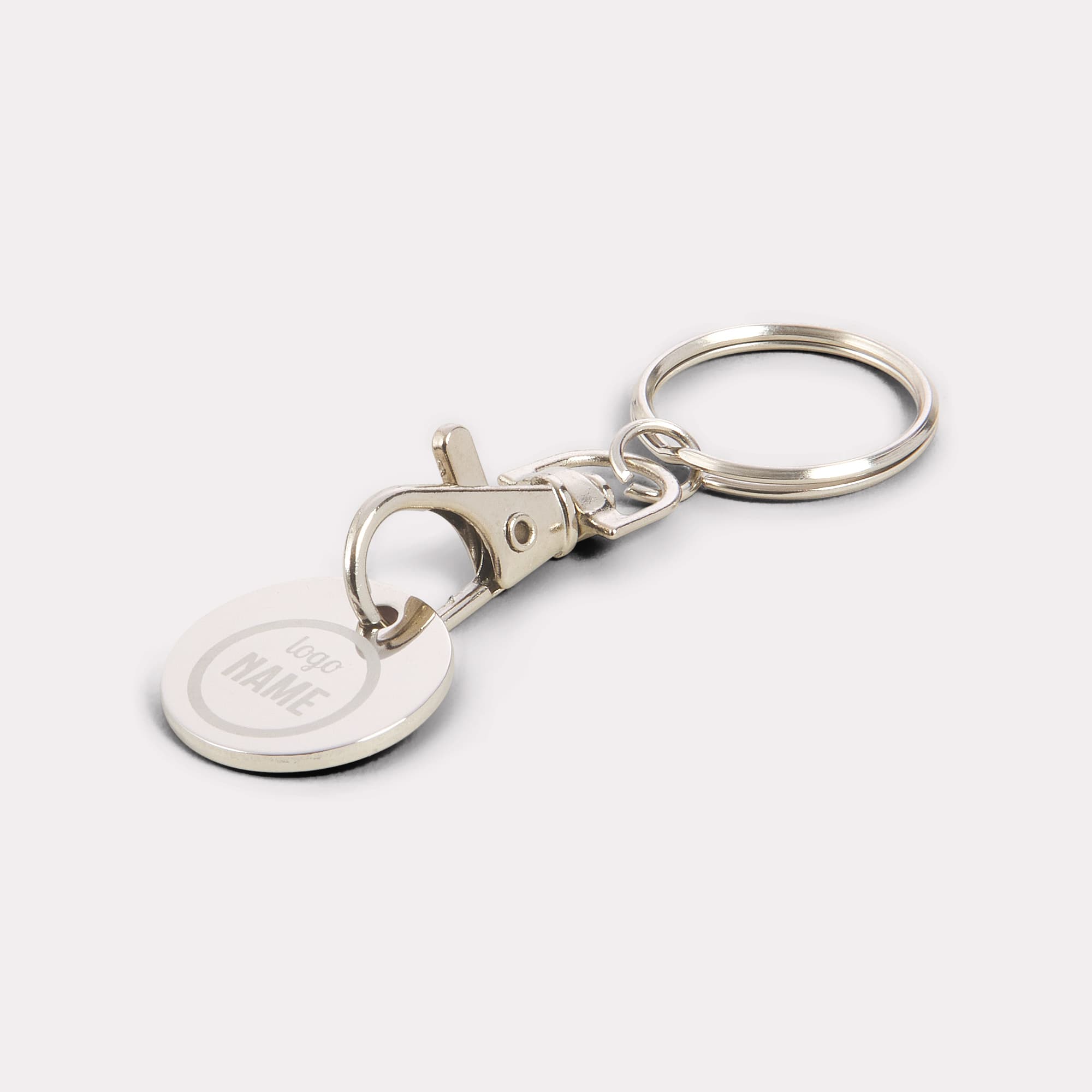 Porte-clés avec pièce de monnaie pour chariot de supermarché taille euro